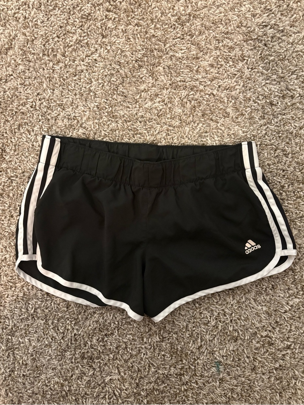 adidas Black Athletic Shorts with White Trim